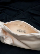 Knot Clutch in Pearl Satin