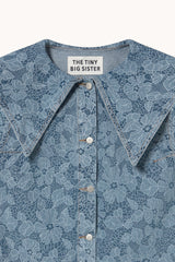 Laser Floral Denim Dress