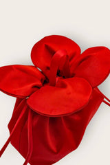 Petal Cinch Scarlet Satin Bag