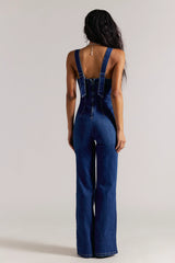Suns Out Bootcut Jumpsuit in Blue