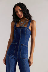 Suns Out Bootcut Jumpsuit in Blue