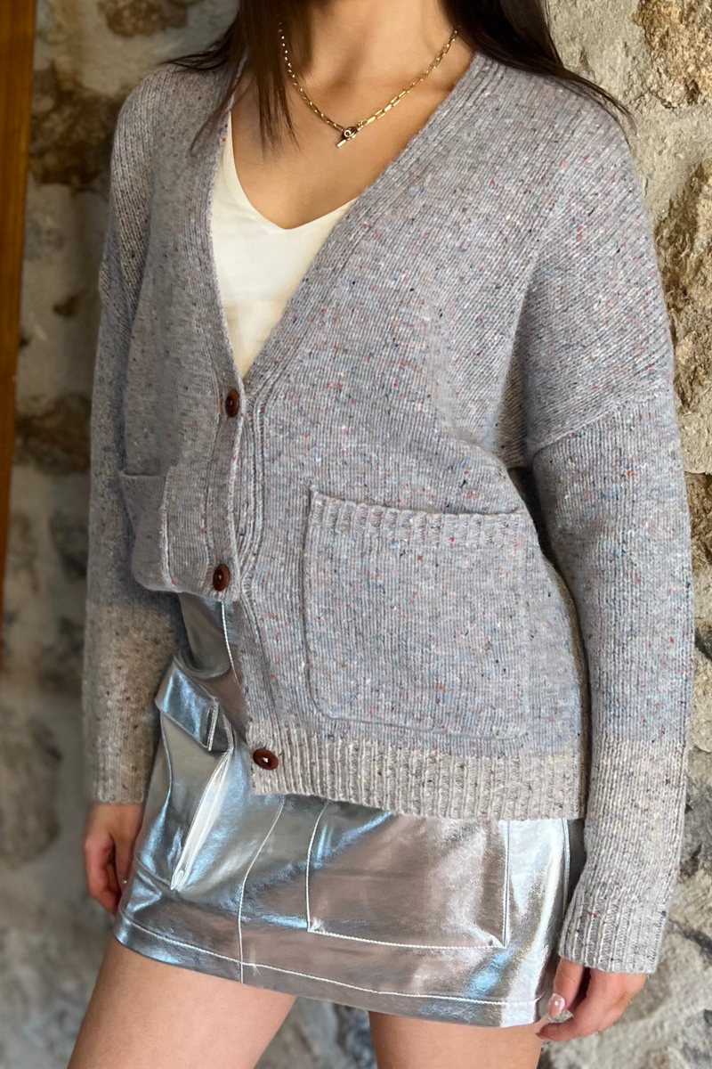 Grey Fleck Cardigan