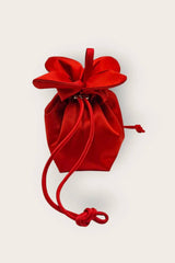 Petal Cinch Scarlet Satin Bag