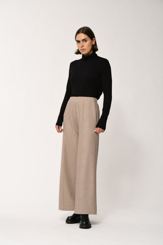 Sculpted Jersey Trouser in Beige