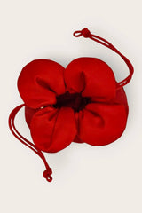 Petal Cinch Scarlet Satin Bag