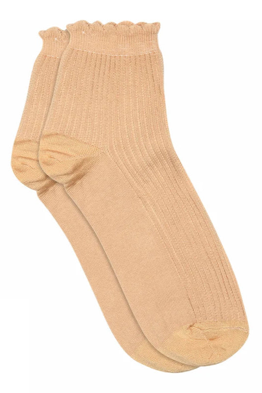 Vivian Short Frill Sock in Porcine