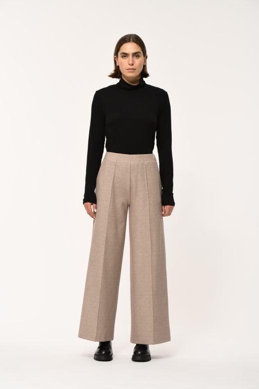 Sculpted Jersey Trouser in Beige