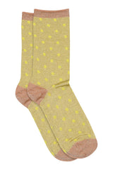 Donna Glitter Socks in Celery Green