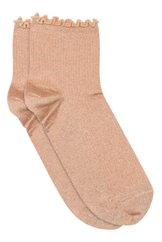Short Glitter Socks in Maple Sugar
