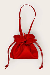Petal Cinch Scarlet Satin Bag