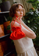 Baby Petal Cinch in Scarlet Satin