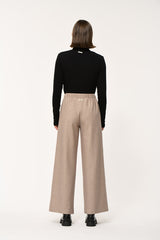 Sculpted Jersey Trouser in Beige