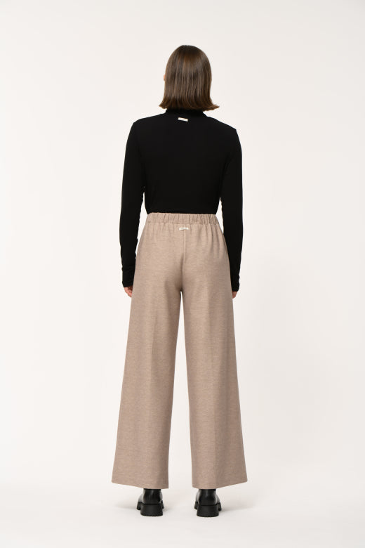 Sculpted Jersey Trouser in Beige