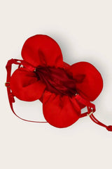 Petal Cinch Scarlet Satin Bag