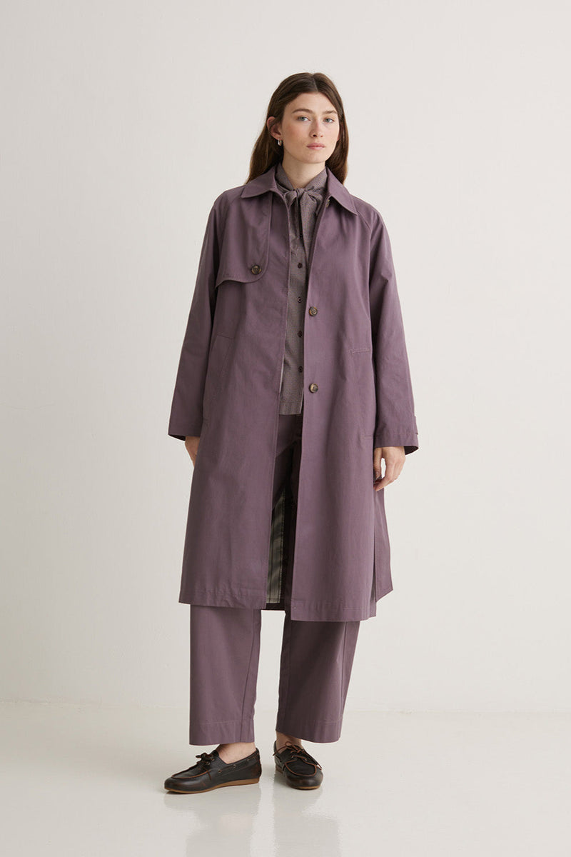 Louise Trench Coat in Dark Mauve