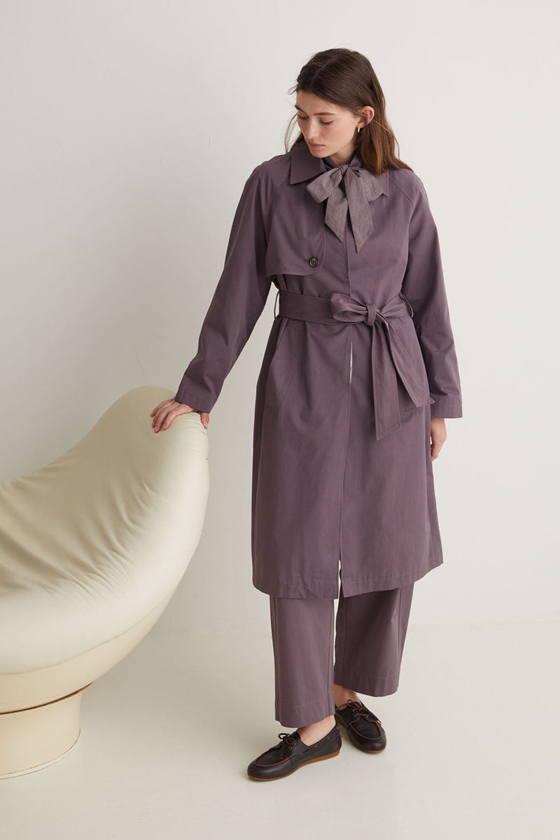 Louise Trench Coat in Dark Mauve