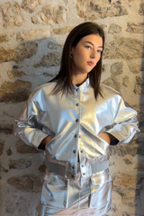 Bomber Jacket In Silver