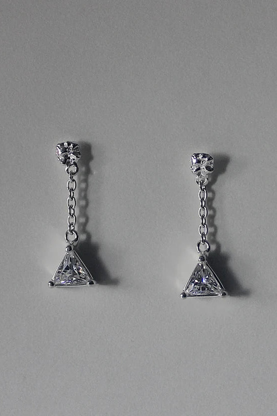 Prism Drop Earrings in Silver