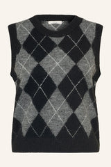 Argyle Sweater Vest in Grey