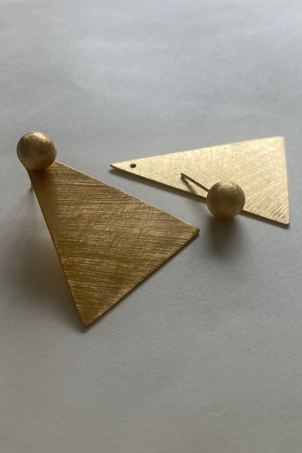 Triangle Stud Earrings Gold