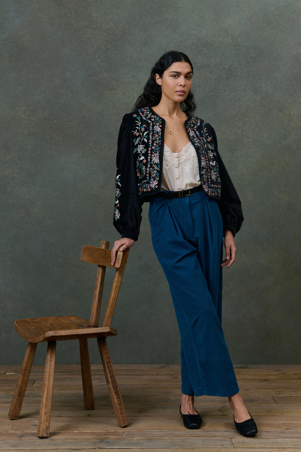 Embroidered Jacket in Black