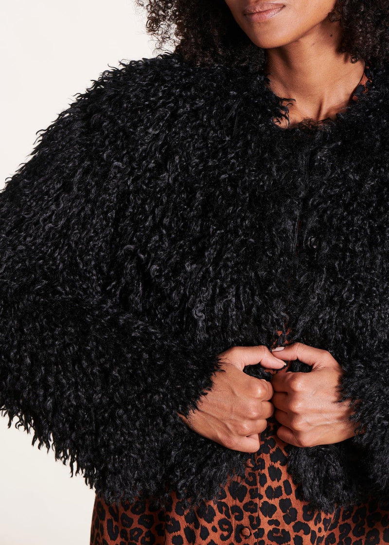 Short Fur Jacket In Black