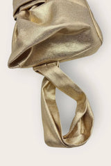 Bow Clutch in Gilded Gold Cotton