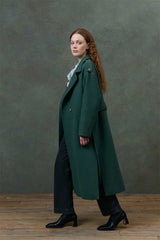 Wool Coat in Emerald