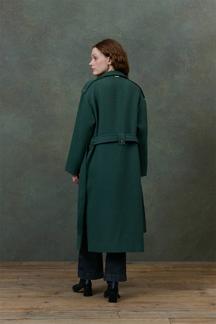 Wool Coat in Emerald