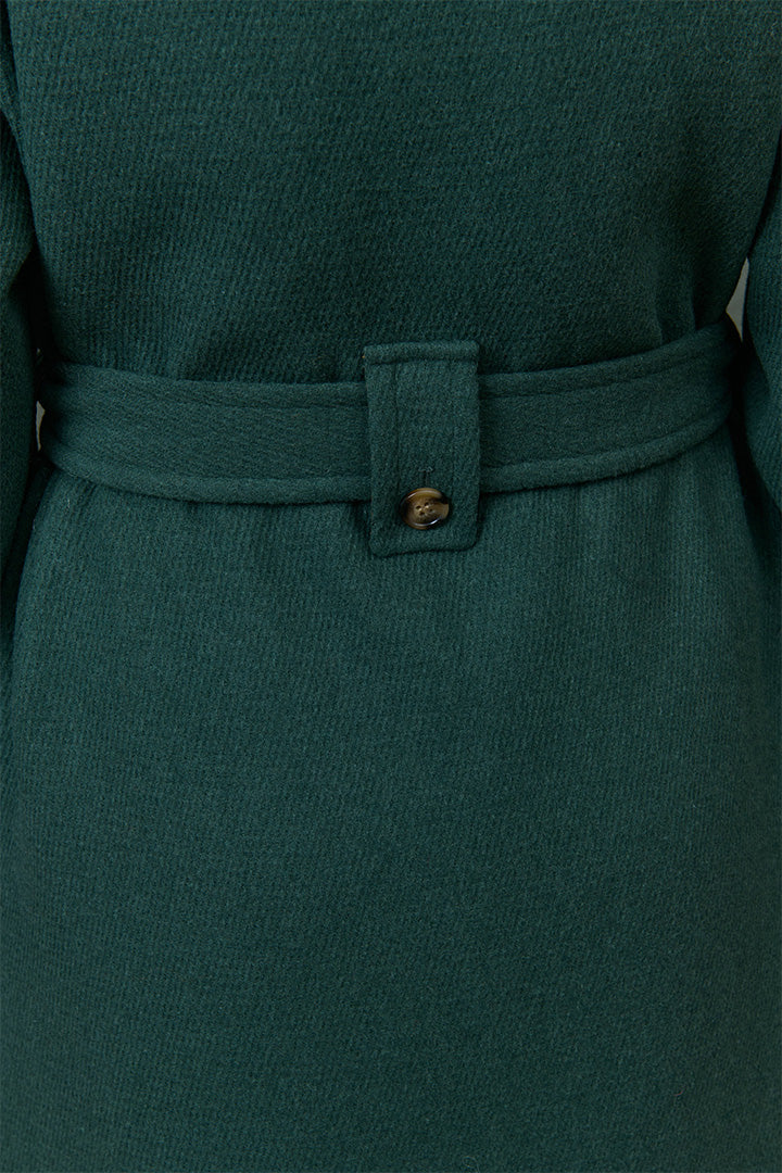 Wool Coat in Emerald
