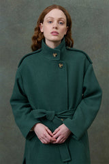 Wool Coat in Emerald