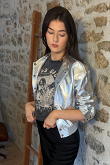 Bomber Jacket In Silver