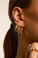 Round Plain Hoop Earrings