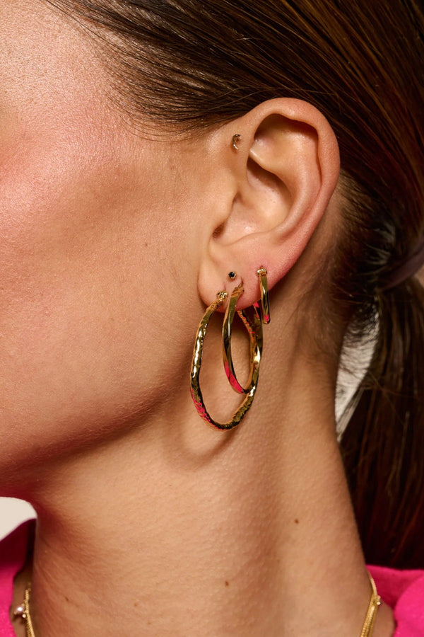Large Organic Hoop Earrings