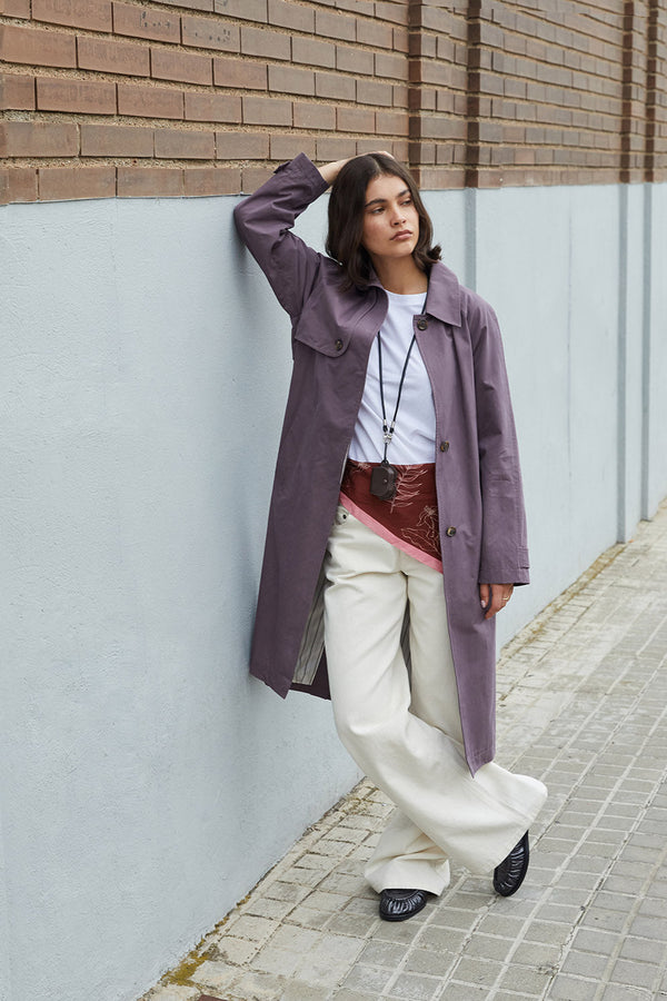 Louise Trench Coat in Dark Mauve