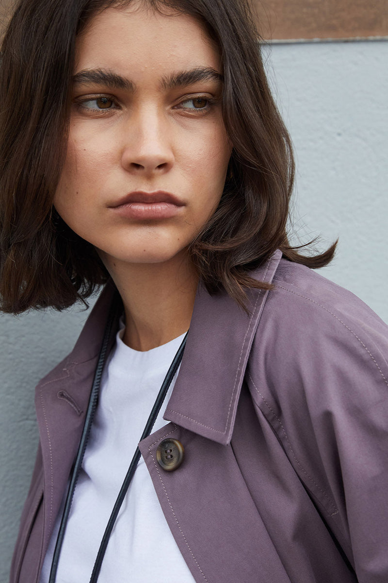 Louise Trench Coat in Dark Mauve