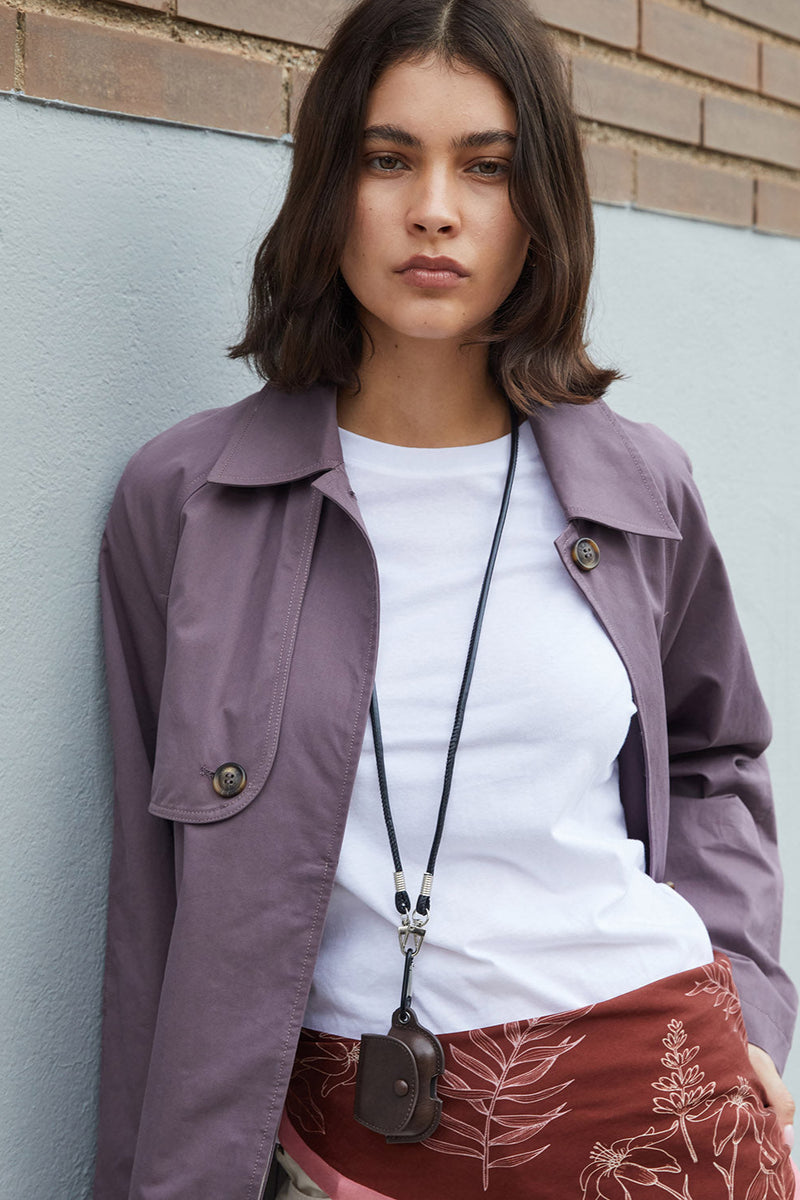 Louise Trench Coat in Dark Mauve