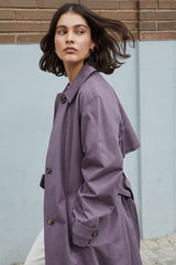Louise Trench Coat in Dark Mauve
