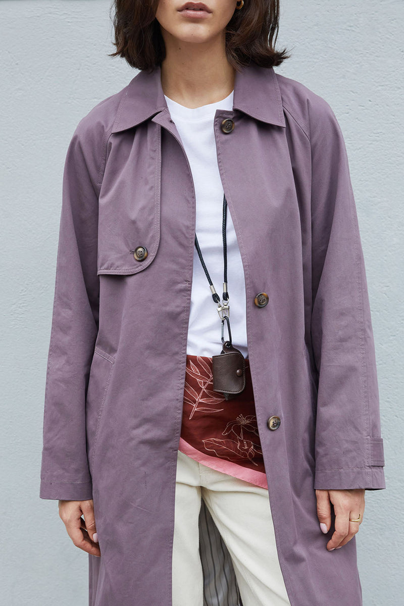 Louise Trench Coat in Dark Mauve