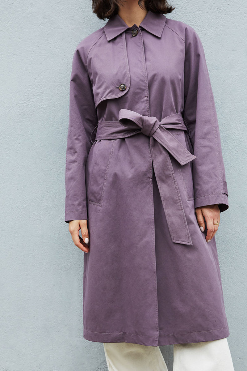 Louise Trench Coat in Dark Mauve