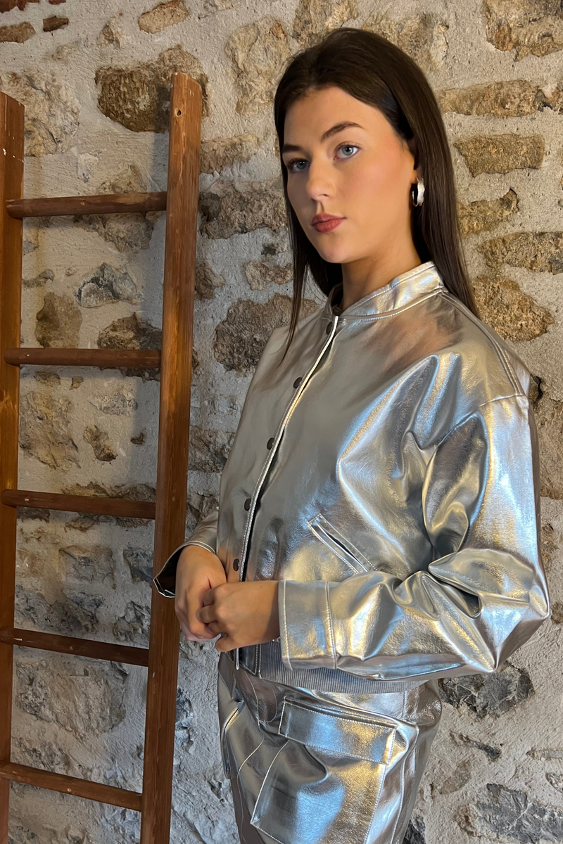 Bomber Jacket In Silver