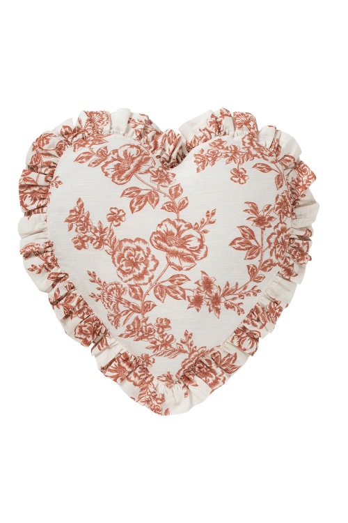 Whimsical Rose Heart Cushion