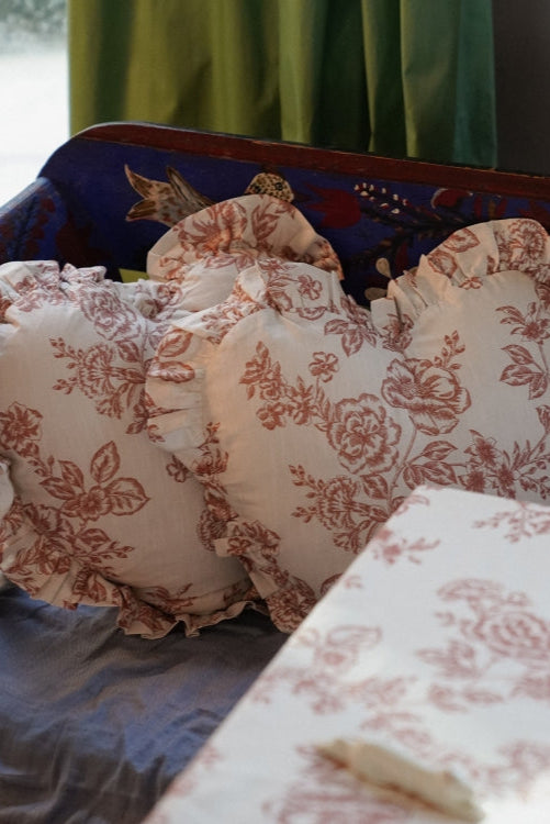 Whimsical Rose Heart Cushion