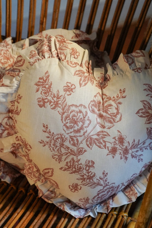 Whimsical Rose Heart Cushion