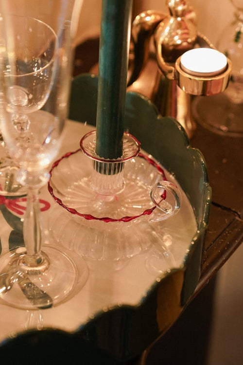 Last Christmas Maroon Candle Holder