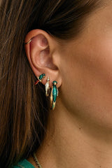 Bird Of Paradise Hoop Earrings