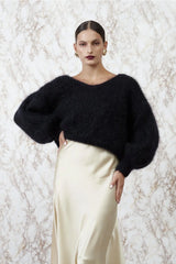 Mohair Knit Jumper in Black