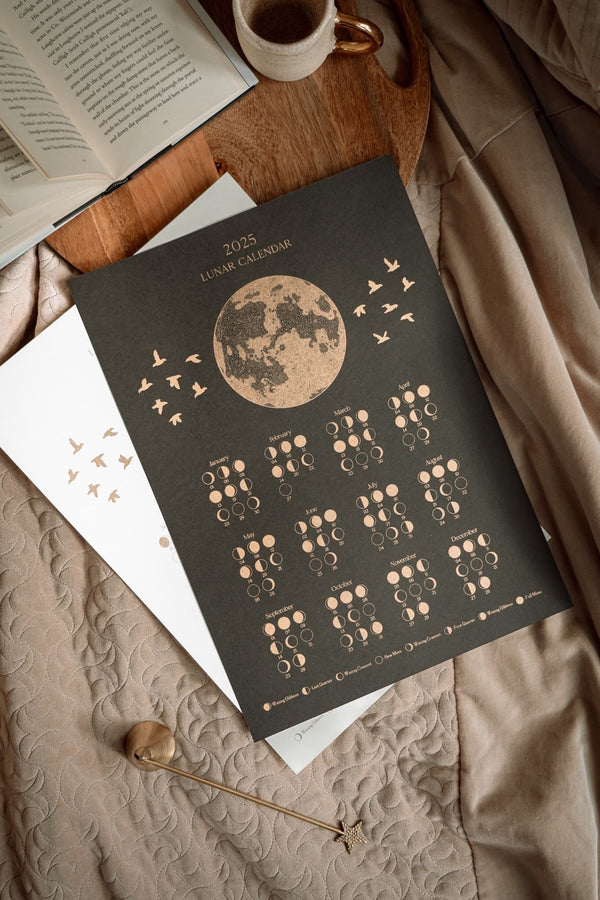 Lunar Calendar 2025 - Gold Risograph A3 Art Print