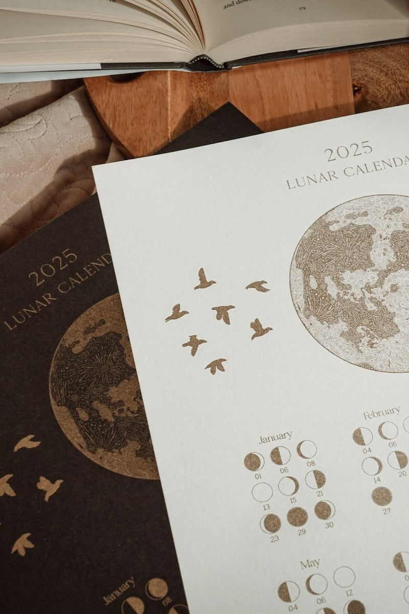 Lunar Calendar 2025 - Gold Risograph A3 Art Print