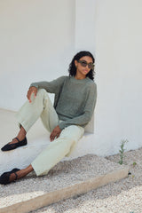 Balam Crochet Jumper in Green